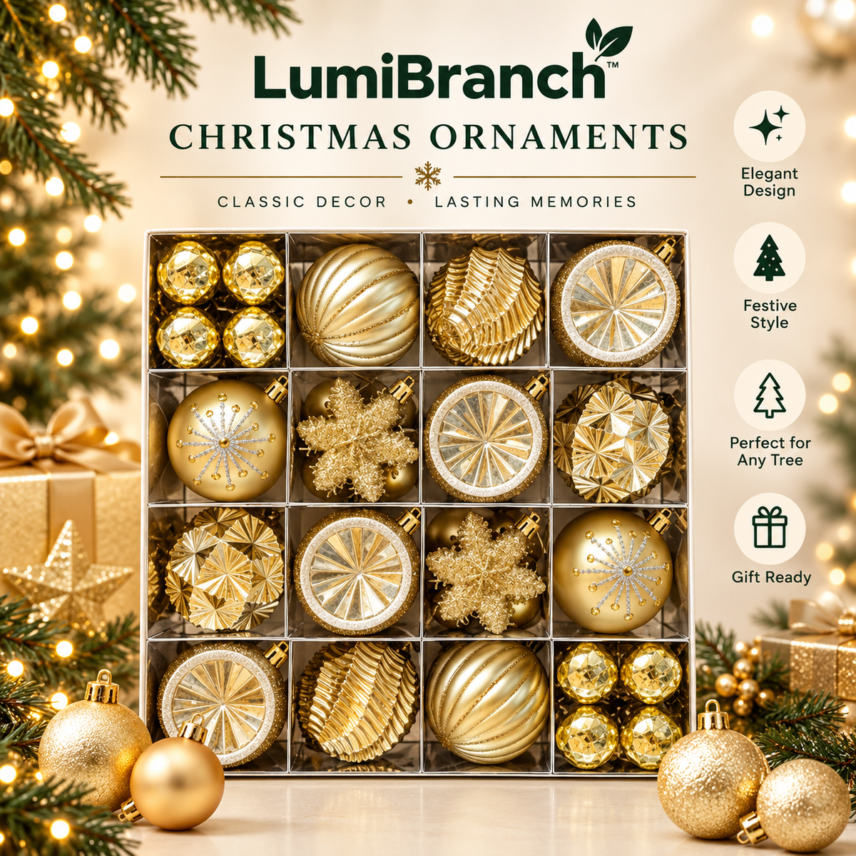 Pastel Christmas Ornament Set