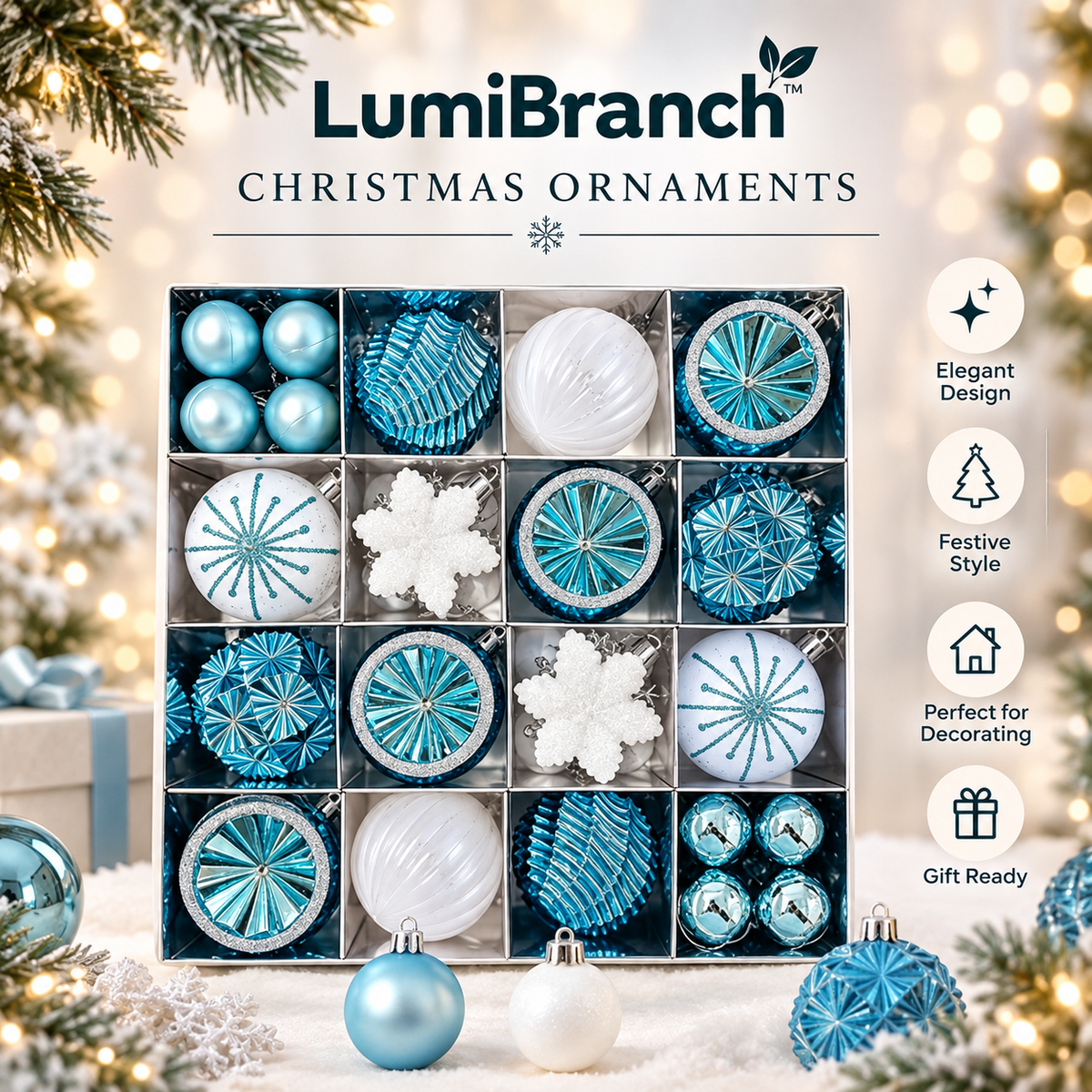 Pastel Christmas Ornament Set